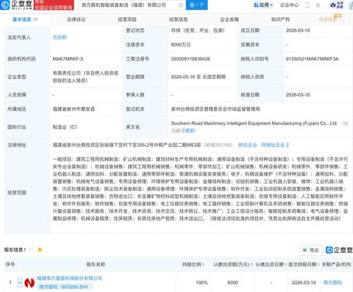 南方路机布局智能装备制造，旗下新公司涉足AI与软件外包服务